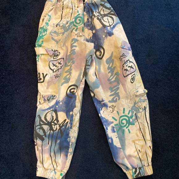 Colorful Abstract Drawstring Pants - Picture 3 of 3